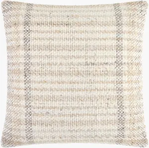 Rich Light Gray Modern Accent Pillow with cotton details for sofa bed or accent chair