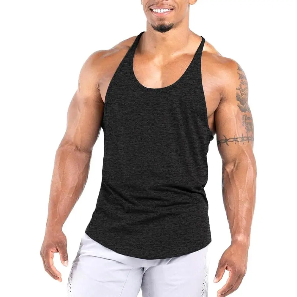 Men's Workout Stringer Tank Tops - Athletic Quick Dry Y-Back, Breathable Fabric, Dry Fit, Elasticity, Flexibility, High Performance Bodybuilding Muscle Shirts for Gym (1 or 3 Pack), Breathable Fabric Men's Sports Singlet, Dry Fit Men's Sports Singlet