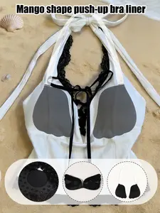 1pair Push Up Adhesive Bra with Invisible Straps - Front Buckle Breast Lift, Comfortable & Reusable for Backless Dresses, Swimsuits, Bikini & Deep V Outfits