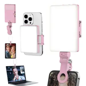 Portable Selfie Light, Selfie Fill Light, 1pc 60 LEDs Rechargeable Video Light with Clip, Adjustable 3-Color Light & Brightness, Phone Accessories for Makeup, Live Stream, Vlog