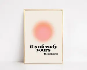 manifestation art print retro print affirmation wall art  70s wall art  manifest poster