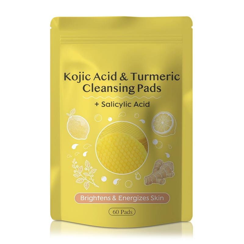 Buy one, get one free！Turmeric & Kojic Acid Cleansing Pads – Brighten Skin, Fade Dark Spots, Exfoliating & Gentle, Perfect Christmas & Holiday Gift