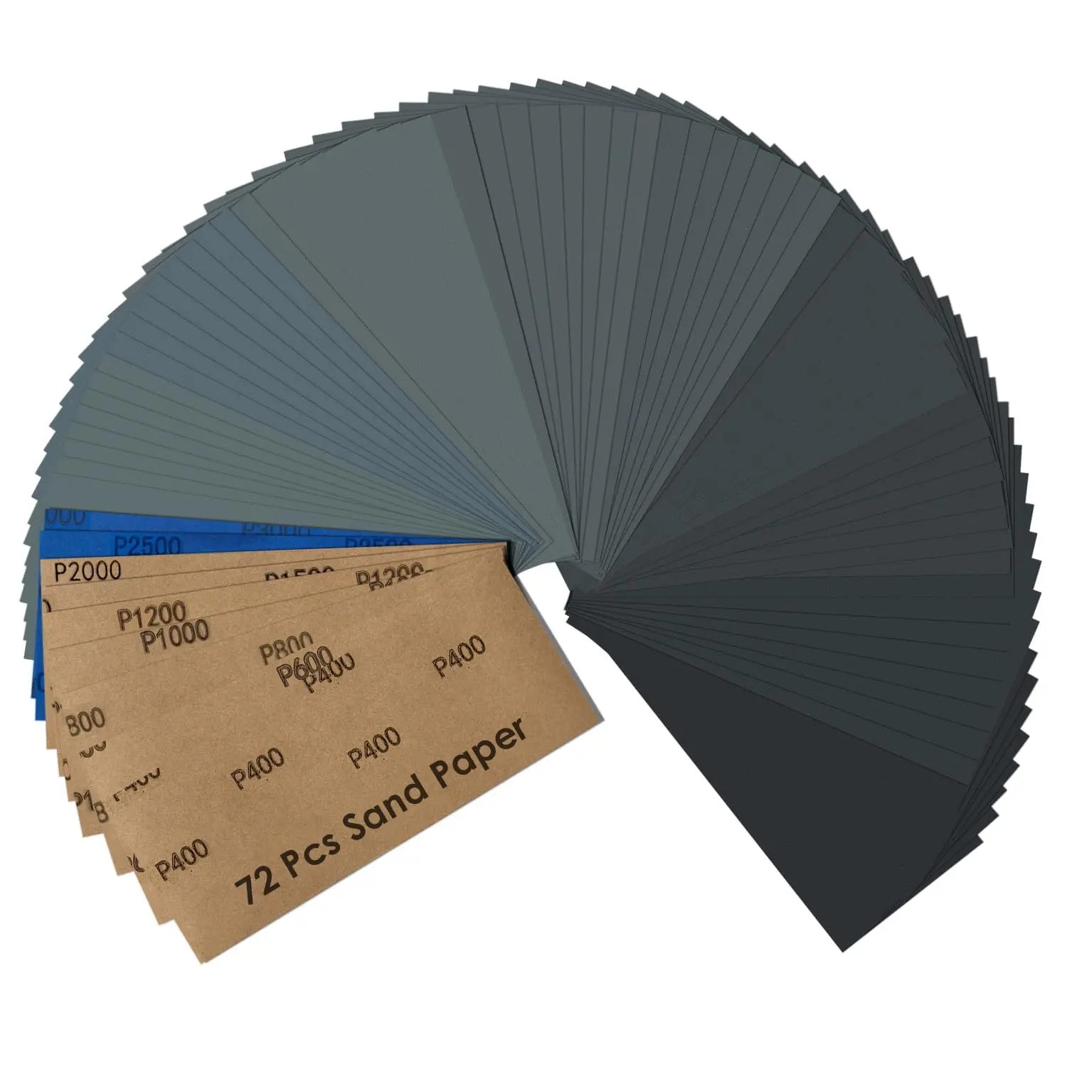 72 count Sand Paper, Wet Dry Sandpaper Assortment Pack, Assorted for  Furniture Metal Finishing and Automotive Polishing, 400/600/800/1000/1200/1500/2000/2500/3000 Grit, 9 x 3.6 Inch