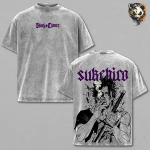 Yami Sukehiro Washed Tee – Black Clover Anime T-Shirt, Black Bulls Captain Foreigner Swordsman Rough Leader Dark Magic User Never Give Up Attitude Surpass Your Limits Legacy Vintage Streetwear