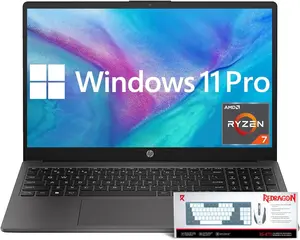 HP 255 G10 Business and Study Laptop 2026 Updated, 15.6" FHD, AMD Ryzen 7 7730U (16GB/32GB RAM | 512GB/1TB/2TB SSD), Numeric Keypad, Webcam, Windows 11 Pro+ Copilot AI with Patented Laptop KB Kit