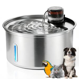 【Furlyn】Stainless Steel Cat Water Fountain Automatic Drinking Fountain, Quiet Circulating Water Bowl, Dishwasher Safe, Indoor Pet Fountain for Hydrated Healthy Cats (Stainless Steel, 3.2L Corded) cat  water  fountain