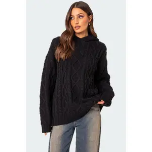 Oversized Cable Knit Hoodie Oversized Cable Knit Hoodie