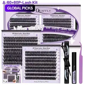 Mixed Length Individual False Eyelashes Kit with Tweezers, Glue & Glue Remover, 360pcs/set Natural Look Eyelashes Kit, Eyelashes Extensions, Cluster Lashes Kit, Eyelash Tools, Lash Clusters, Cosmetic, Eye Makeup Products, DIY Lash Kit #GLOBAL PICKS