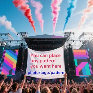 Customizable Flag Banner - Personalized Text, Images, Logos, 100D Polyester Fabric, Reusable, Vibrant Digital Printing, Multiple Sizes & Production Methods for Home, Festive & Party Use