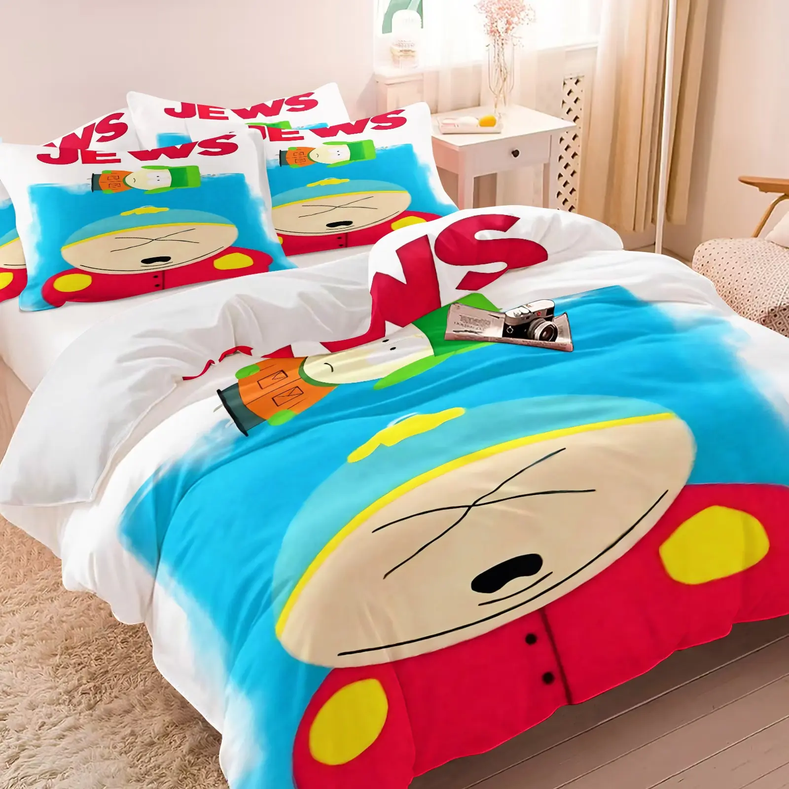 Subculture Style 2-3 Piece Duvet Cover Set, South Park Theme Design Soft Comfortable Bedding Set Bed Covers for Home Bedroom Machine Washable Duvet Good Gifts Best-selling Bedding Comfy Bed Sets
