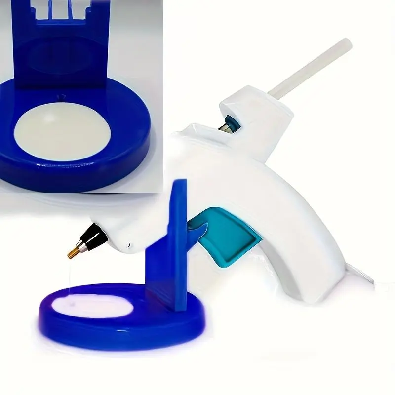Plastic Hot Glue Gun Holder with Sturdy Base - Organizer for Craft Tools, DIY Supplies, and Home Repair Accessories, White and Blue Design, Durable PP Material, Craft Tool Organizer | Sleek Design | Durable Plastic, Glue Gun Accessories