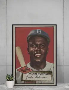 Topps Jackie Robinson 1952 Rookie Card 12x17 Poster L.A Dodgers