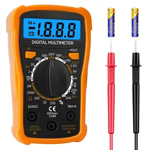 Digital Multimeter  Tester,  2000 Counts Multimeter Measure AC DC  DC Current, Meter Tester Test Volt Ohm Amp Diode Continuity, Resistance, Backlit LCD Display, Data Hold Function