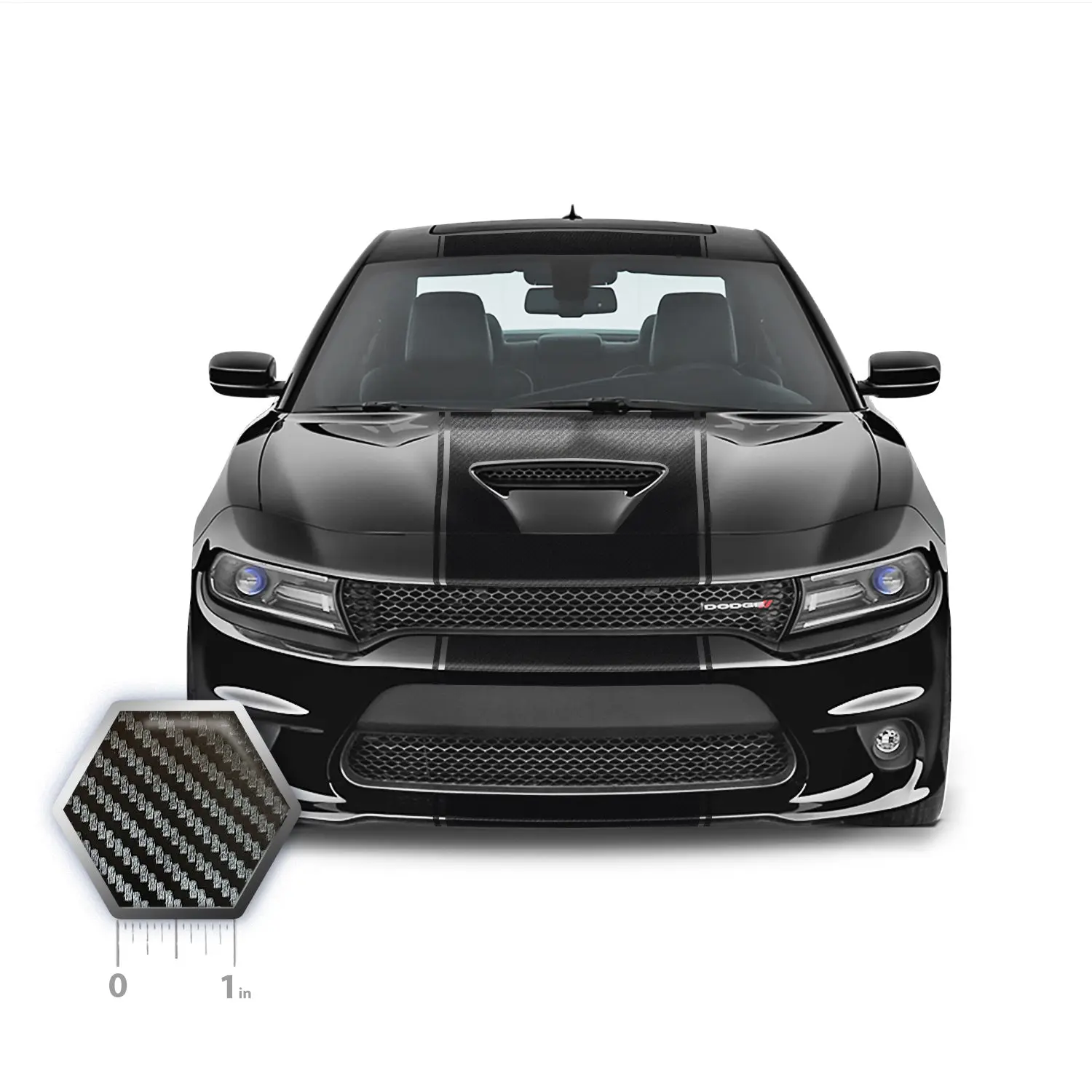24" Racing Stripe w/pins Self Healing Vinyl fits Dodge Charger SRT 2011 to 2022