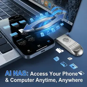 NetTether Compact Encrypted USB SSD Drive - Anti-Slip Shell, Fast Read-Write Speed, Plug-and-Play NAS Device, Cross-Platform File Transfer for Daily & Travel Use