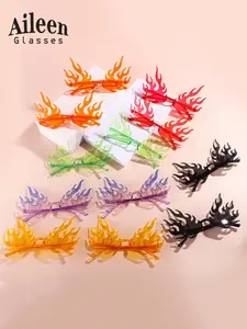 Halloween Themed Sunglasses, Colorful Fire Design Sunglasses, Fashionable Novelty Sunglasses for Women & Men, Perfect for Themed Party and Game Activity, Party Favor