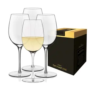 Libbey Signature Kentfield Wine Glasses, 13.25-Ounce, Set of 4, Made in USA, Dishwasher Safe, Classic Stemmed Glassware, Gift Box