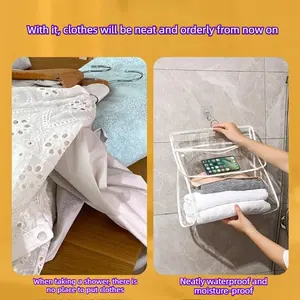 Waterproof Large Hanging Bathroom Organizer Bag, Space Saving Wall Hanging Toiletry Storage Pouch, Toiletries Organizer for Dorm and Home Decor