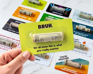 Funny Cash Gift for Teen Boy - Bruh Money Card - Money Holder Gift for Teens - give cash as a gift for birthday, holiday, Valentine's Day