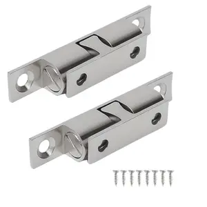 2-Pack 50mm Zinc Alloy Furniture Door Latch, Dual Roller Spring Ball Latch, Adjustable Tension, Cabinet Wardrobe Door Lock