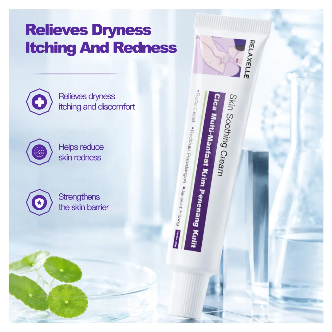 Relax Elle Skin Soothing Gel, Centella Asiatica Extract Moisturizing Body Cream, Relieves Dryness & Itching, Repair Skin Barrier Gentle Skin Care Gel