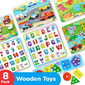 Lucas and Friends Ultimate Learning Puzzle Set | 8-in-1 Wooden Puzzle Collection