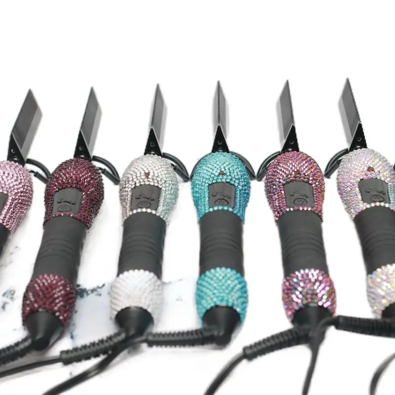 Pressing Combs with Rhinestone Handles for Styling Tools