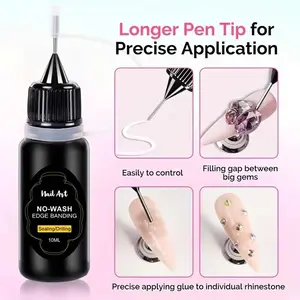 Soft chubby edge banding glue, no-wash filler glue, strong adhesive rhinestone glue, nail salon nail glue for sticking accessories with phototherapy gel