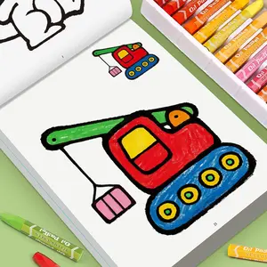 Kids Coloring Book for Ages 3-6 with 32 Pages & Thick Paper, Fun Educational Coloring Book with Cute Food & Vehicle Designs for Toddlers