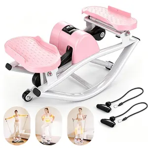 Rock Stepper Side to Side – Steppers for Exercise at Home, Portable Stepper Side to Side with Digital Display & Resistance Bands, 250LBS