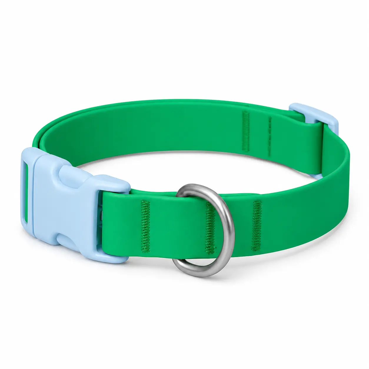 Waterproof Dog Collar, Adjustable Easy-Clean Coated Collar with Quick-Release Buckle and Metal Leash D-Ring, Customizable Everyday Collar for Dogs