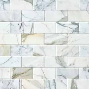 Calacatta Gold  Beveled 3x6  Polished or Honed Marble Tile Sample