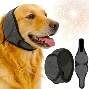 Dog Calming Hoodie Ear Wraps for Dogs, Waterproof Dogs Swim Cap, Pet Ear Cover Muffs for Anxiety Relief Noise Cancelling, Doggy Head Warp Ear Protection for Hematoma Fireworks Bath Swim Blow（Grey)upgraded and thickened version summerwins
