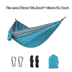 Ultralight Portable Hammock with Steel Clips & Tree Straps Lightweight Backpack Hammock for Camping Hiking Backyard & Outdoor 106.3x55.11 Single-person 210T Parachute Nylon Quick Setup Spacious Design