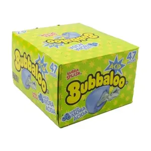 Bubbaloo Acid (Mora Acida) , 47 Pieces Sweet Snack liquid-filled center