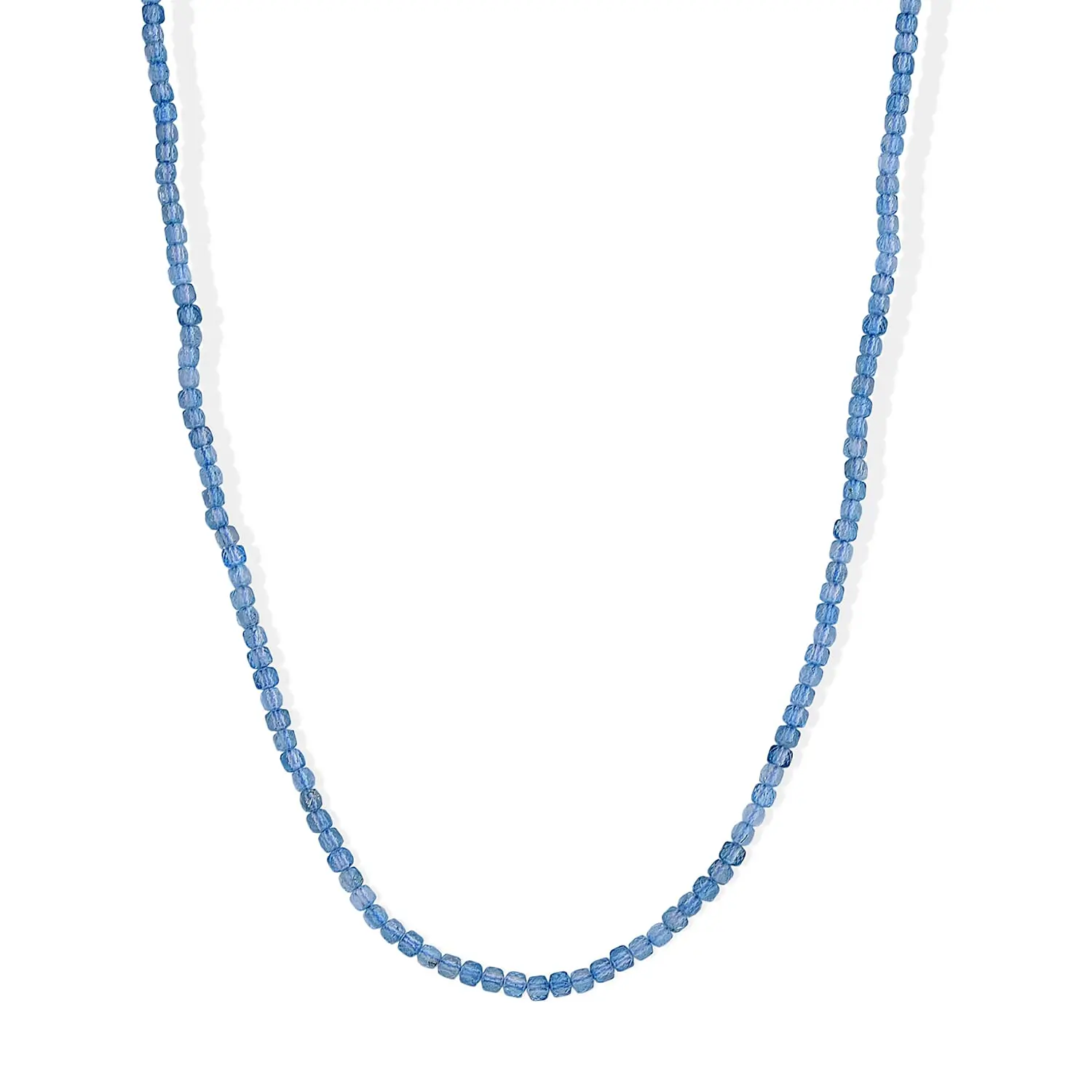 Blue Topaz Beaded Necklace (18-20 Inches) in Stainless Steel 85.00 ctw