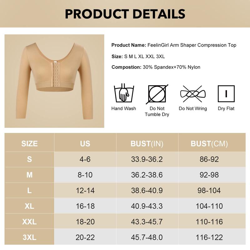 FeelinGirl Arm Shaper for Women Post Surgery Arm Lipo Compression Sleeves Slimming Arm Front Closure Shapewear Bras Women TikTokShopBlackFriday
