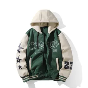 Autumn Winter Hooded Print Knitted Jacket - Mixed colors, individually designed front print, knit design featuring a colorblock loose hooded jacket Casual Fit winter outfits men puffer jacket men heated jacket heated jacket