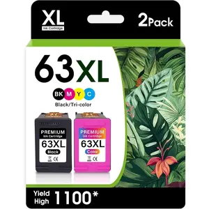 63XL Black and Color Ink  Combo Pack High Yield Compatible for  Ink 63XL Ink Cartridges Work for OfficeJet 3830 4650 4655 5255 5258 5200 3833 Envy 4520 4512 DeskJet 1112 2130 3630 Printer