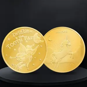 Tooth Fairy Coin for Kids, Commemorative Metal Medals for Lost Baby Teeth Gift Reward, Boy Girl Keepsake Souvenir Token for First Tooth Loss, Wish Collection, Halloween Christmas Stocking Stuffer