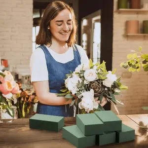 6PCS Floral Foam Blocks, Green Plant Foam for Flower Arrangements, Wet & Dry Florist Foam Styrofoam for Fresh and Artificial Flowers