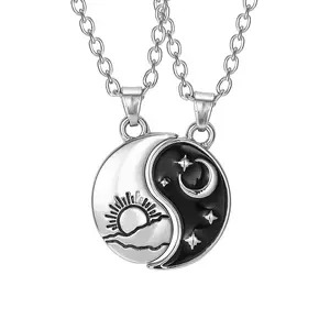 Yin Yang Necklace Personalized for Sun Moon Pendant Jewelry Suitable Couple