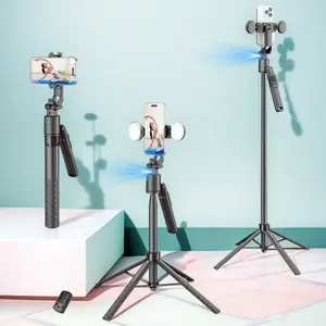 Smart Ai Face Tracking Ptz with 70 inch Selfie Stick Tripod, 360° Rotation, Rechargeable Battery, Remote Control, Vlog Live Streaming Accessory, Camera Stand