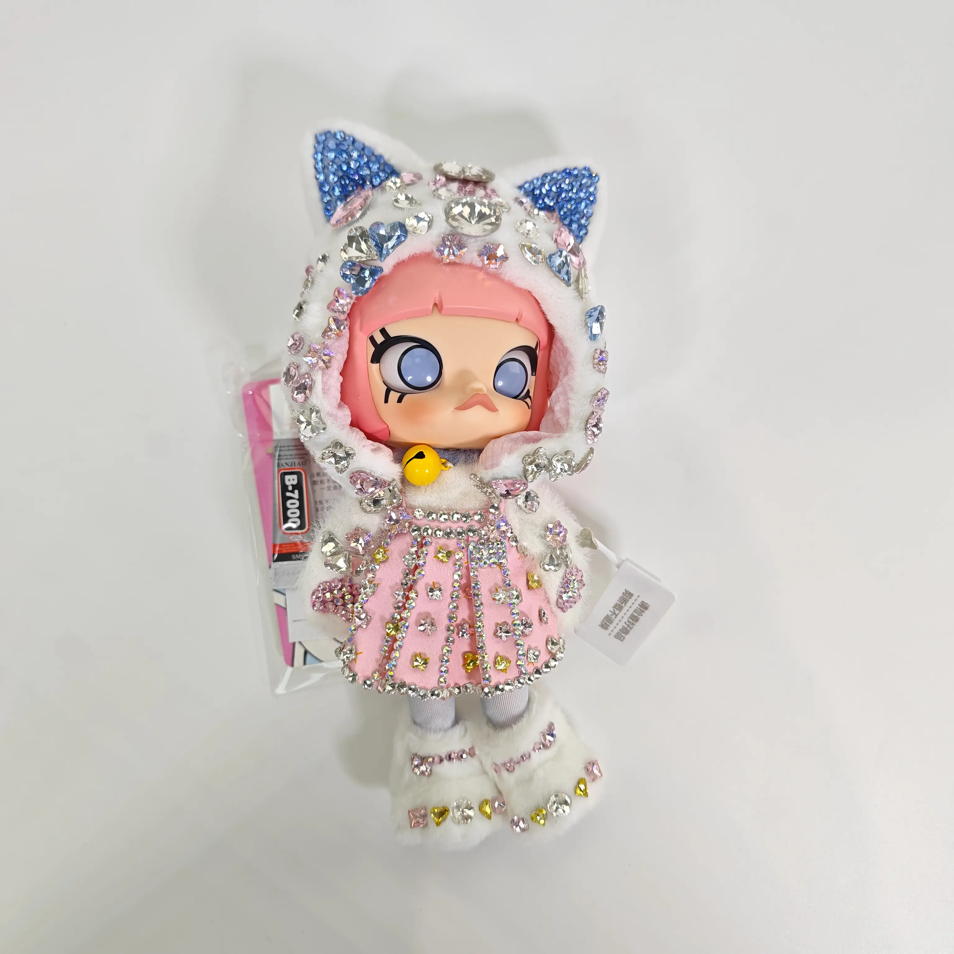 【MOLLY White Cat】Handmade Diamond Plush Doll 【MOLLY White Cat】Handmade Diamond Plush Doll