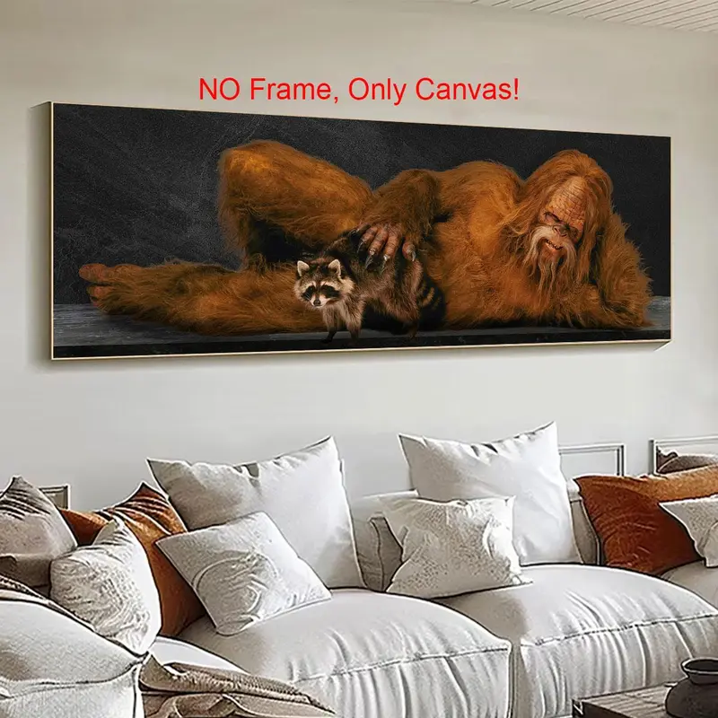 Sasquatch Pattern Canvas Painting without Frame, Unframed Art Print, Modern Wall Art, Decorative Artwork, Wall Art Decor for Home Living Room Bedroom Office, Art Wall Decoration, Poster