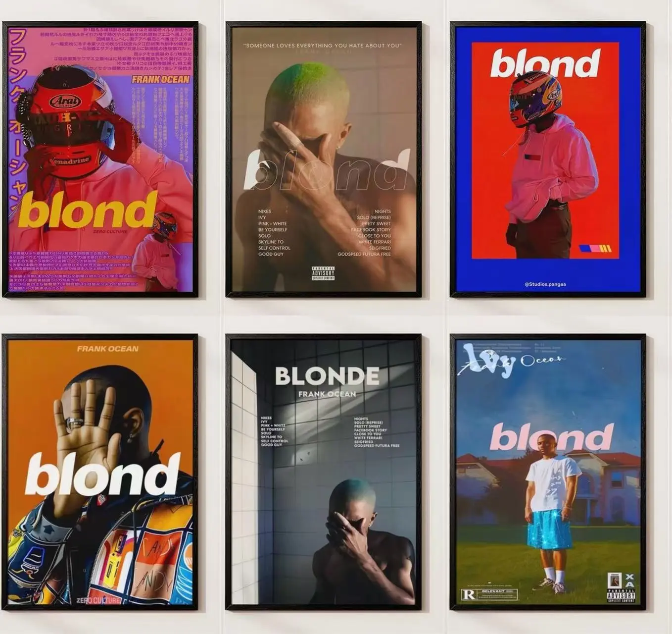 Trendy 6Pcs Frank Ocean Blonde Album Poster Set | Aesthetic R&B Music Canvas Wall Art | Vintage Hip Hop Singer HD Unframed Print | Dorm Bedroom Living Room Wall Decor | Indie Streetwear Decoration | Perfect Gift for Music & Rap Fans