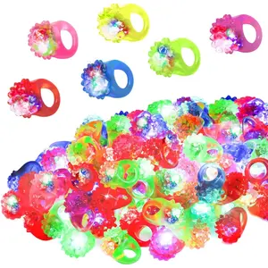 LED Light Up Toys Flashing Rings 10PCS Bulk Party Favors Glow in The Dark Toys for Kids Adults Birthday Party Supplies Classroom Prizes Christmas Halloween Carnival