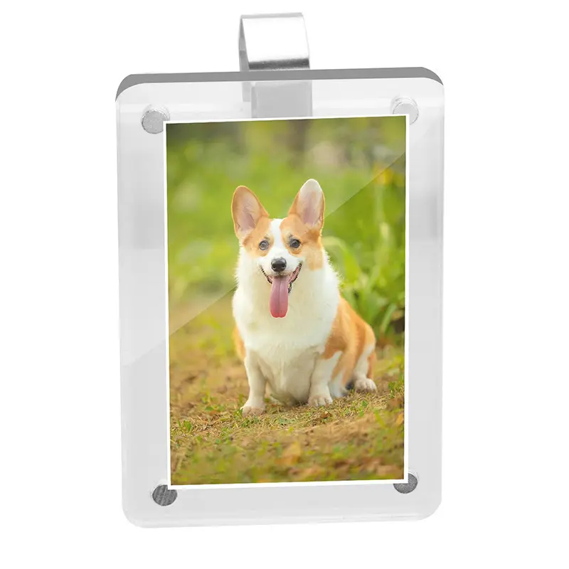 Romantic Car Sunshade Photo Clip (2PCS) – Aesthetic acrylic snap frame for 6×9 photos, DIY customizable gifts for couples, universal sun visor holder for memorial pets/family/kids, perfect for Polaroid Go and Instax Mini vertical display
