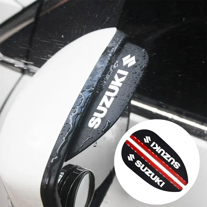 2pcs Suzuki Car Mirror Rain Eyebrow Covers, Waterproof Sunshade Stickers for Clear Driving Vision, Customized Exterior Accessories for Swift Vitara Jimny Celerio S-Cross Ignis Baleno