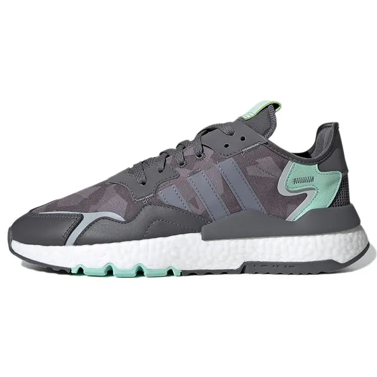 Men's Adidas Originals Nite Jogger Casual Footwear - Gray Green White Sneaker, Trainer Shoe